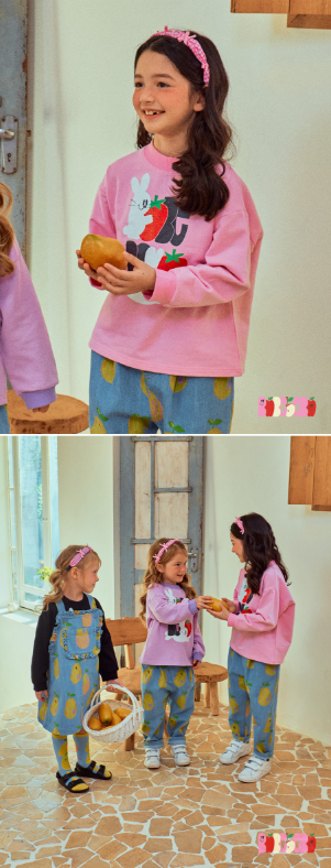 BEBEBEBE 2025 SPRING 2ND PRE ORDER Strawberry rabbit t-shirt (PINK)