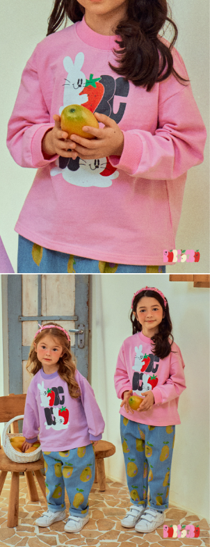 BEBEBEBE 2025 SPRING 2ND PRE ORDER Strawberry rabbit t-shirt (PINK)