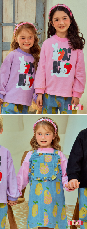 BEBEBEBE 2025 SPRING 2ND PRE ORDER Strawberry rabbit t-shirt (PINK)