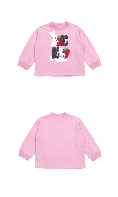 BEBEBEBE 2025 SPRING 2ND PRE ORDER Strawberry rabbit t-shirt (PINK)