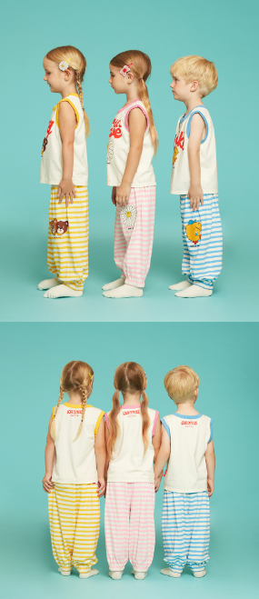 BEBE DE PINO Honey bear stripe loungewear set