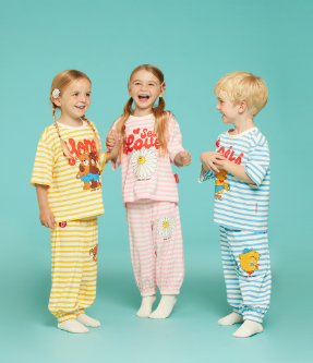 BEBE DE PINO Honey bear stripe loungewear set