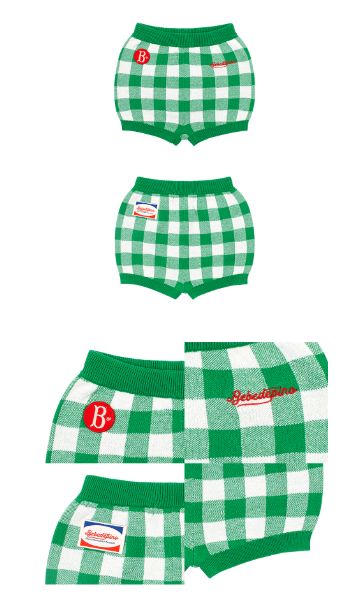 BEBE DE PINO Lucky baby check sweater short pants