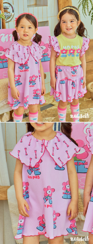 BEBEBEBE Summer pre order boots flower pleats dress