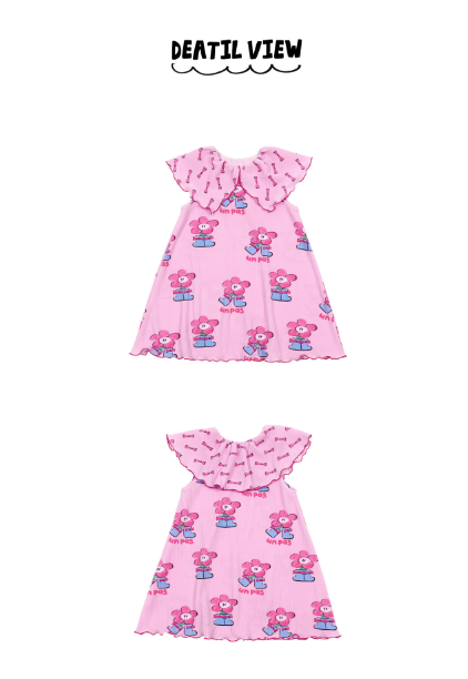BEBEBEBE Summer pre order boots flower pleats dress