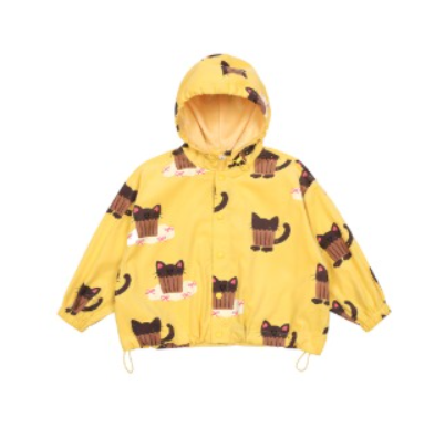 BEBEBEBE FALL Ribbon cat cupcake string hoodie jacket (YELLOW)
