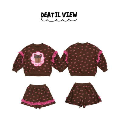 BEBEBEBE FALL Ribbon cat cupcake frill training SET (BROWN)