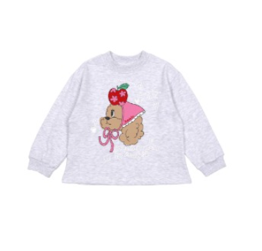 BEBEBEBE FALL Flower apple t-shirt (MELANGE)