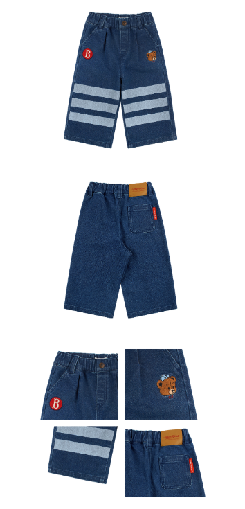 BEBE DE PINO Play bear baby tipping denim pants