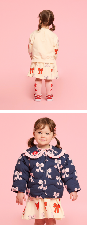 BEBE DE PINO All over puff ribbon baby layered dress