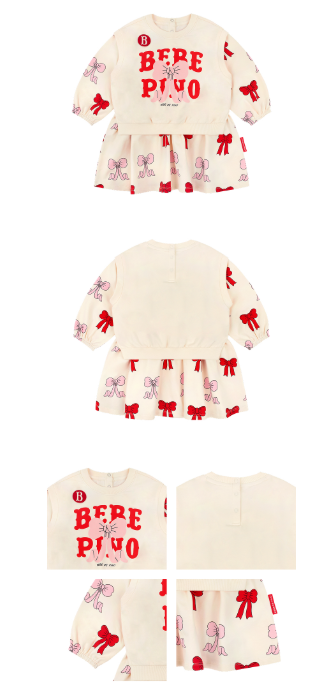 BEBE DE PINO All over puff ribbon baby layered dress
