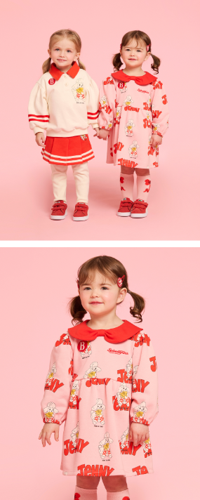 BEBE DE PINO All over jenny baby ribbon collar dress