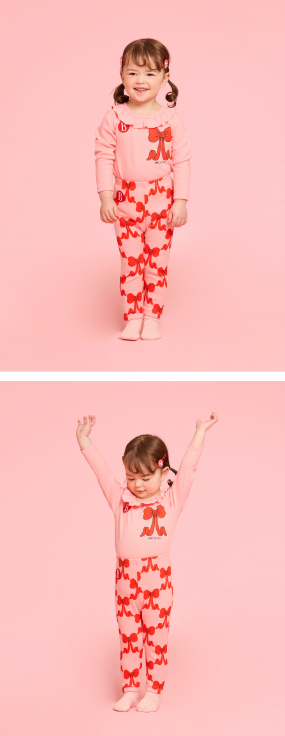 BEBE DE PINO Puff ribbon baby bodysuit set