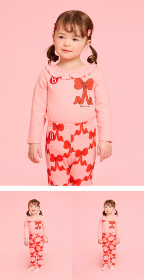 BEBE DE PINO Puff ribbon baby bodysuit set