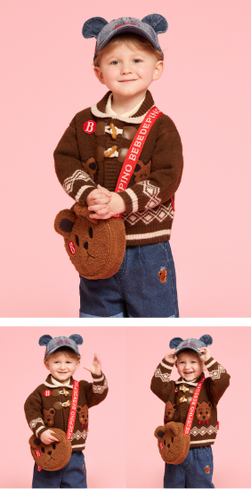 BEBEB DE PINO Teen bear dumble fur tambourine bag