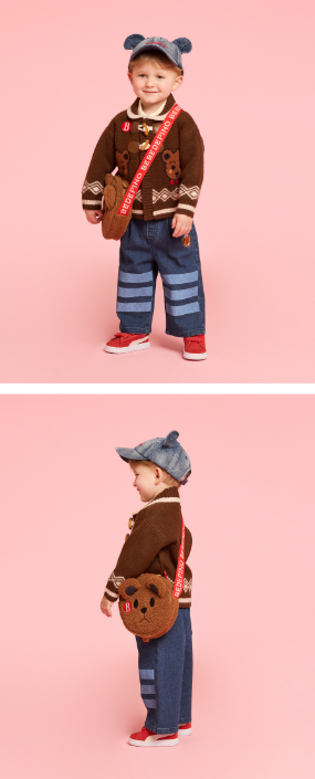 BEBEB DE PINO Teen bear dumble fur tambourine bag