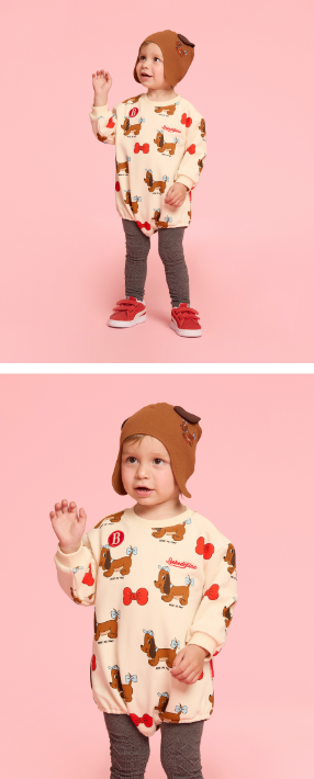 BEBE DE PINO All over grand dachund baby bodysuit