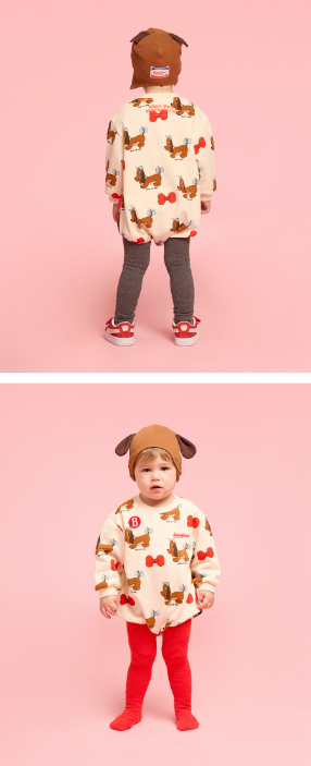 BEBE DE PINO All over grand dachund baby bodysuit