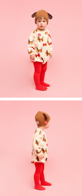 BEBE DE PINO All over grand dachund baby bodysuit