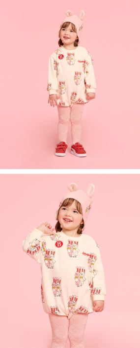 BEBE DE PINO All over twin bunny baby bodysuit set
