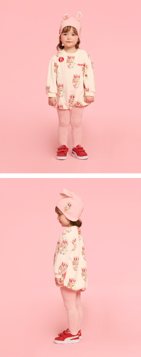 BEBE DE PINO All over twin bunny baby bodysuit set
