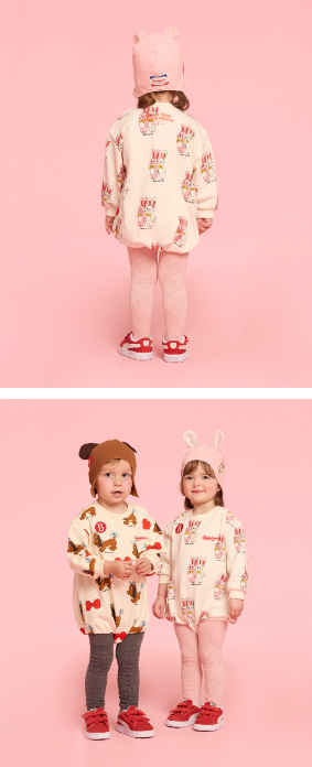 BEBE DE PINO All over twin bunny baby bodysuit set