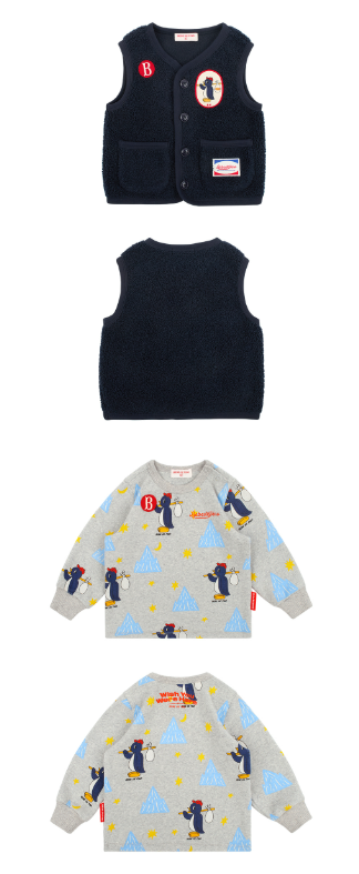BEBE DE PINO All over penguin baby loungewear set