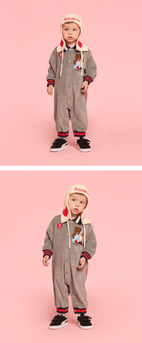 BEBE DE PINO Teen friends baby velour yoko overall