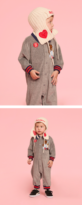 BEBE DE PINO Teen friends baby velour yoko overall