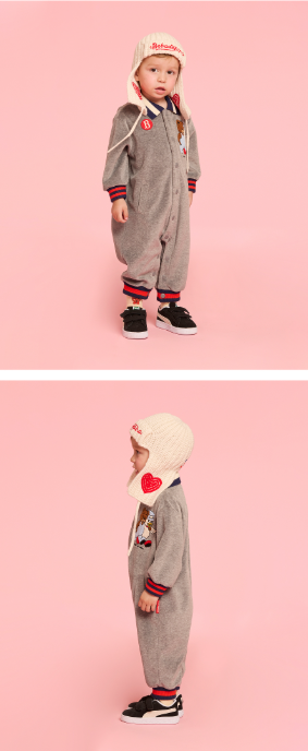 BEBE DE PINO Teen friends baby velour yoko overall
