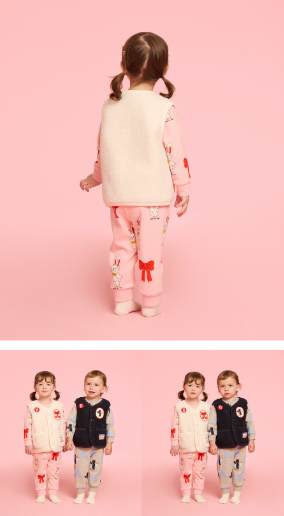 BEBE DE PINO All over ribbon bunny baby loungewear set