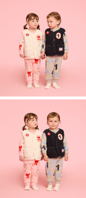 BEBE DE PINO All over ribbon bunny baby loungewear set