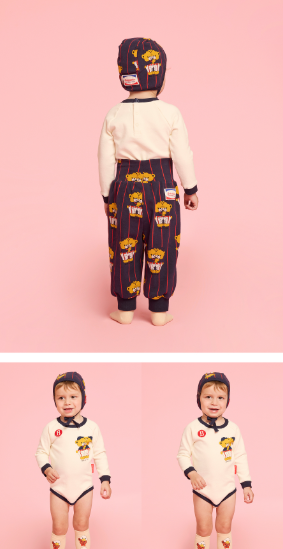 BEBE DE PINO All over twin bears baby suit set