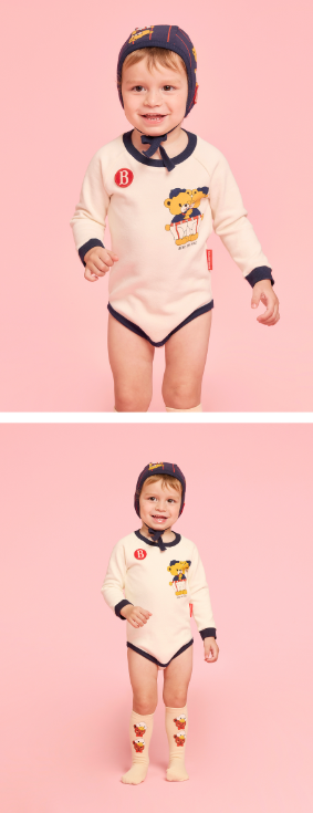 BEBE DE PINO All over twin bears baby suit set