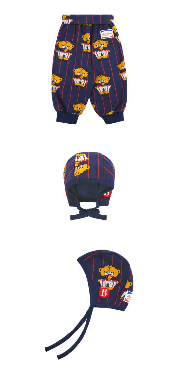 BEBE DE PINO All over twin bears baby suit set