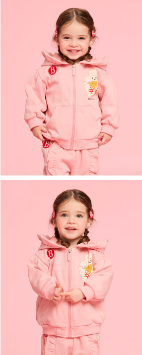 BEBE DE PINO Jenny baby frill hooded zip up jacket