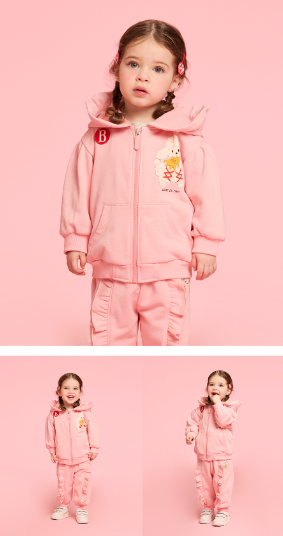 BEBE DE PINO Jenny baby frill hooded zip up jacket