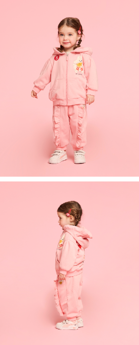 BEBE DE PINO Jenny baby frill hooded zip up jacket