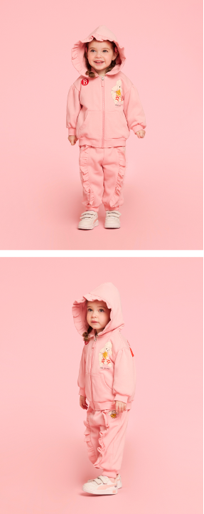 BEBE DE PINO Jenny baby frill hooded zip up jacket