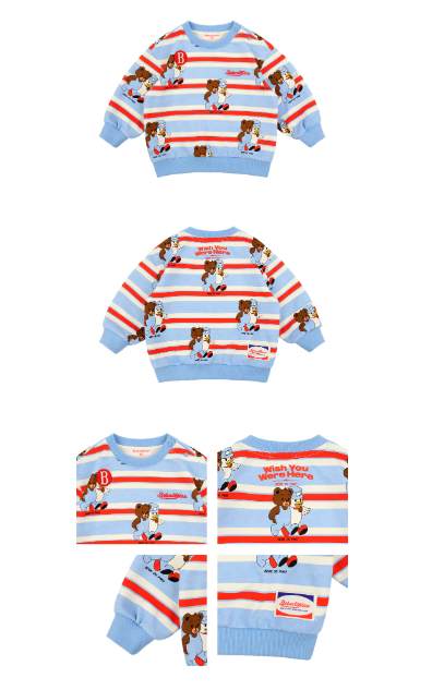 BEBE DE PINO All over teen friends baby stripe sweatshirts