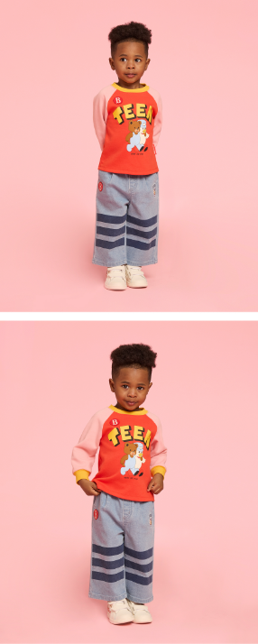 BEBE DE PINO Teen friends baby color block raglan tee