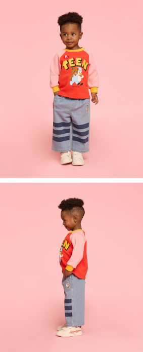 BEBE DE PINO Teen friends baby color block raglan tee