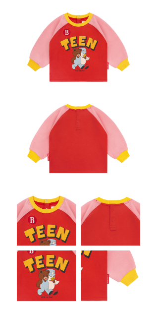 BEBE DE PINO Teen friends baby color block raglan tee