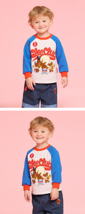BEBE DE PINO Glee club baby color block raglan tee
