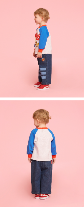 BEBE DE PINO Glee club baby color block raglan tee