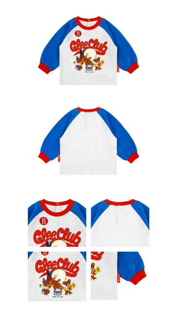 BEBE DE PINO Glee club baby color block raglan tee