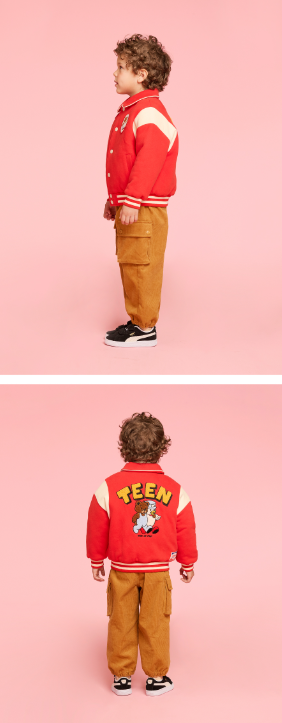 BEBE DE PINO Teen friends varsity padding jumper