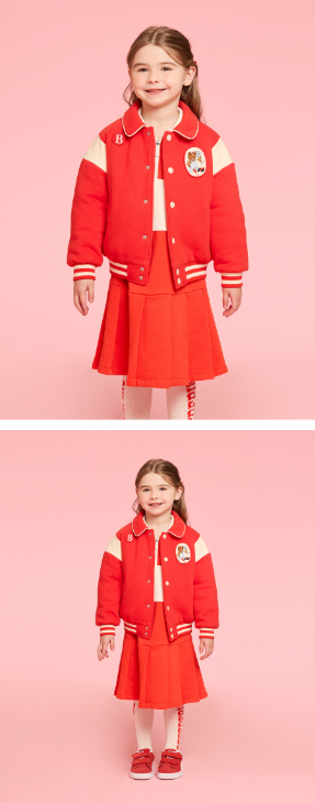 BEBE DE PINO Teen friends varsity padding jumper