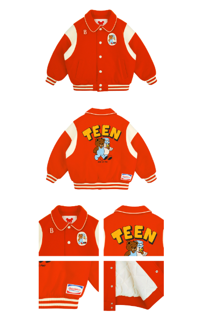 BEBE DE PINO Teen friends varsity padding jumper