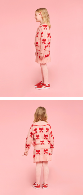 BEBE DE PINO All over puff ribbon sweater skirt